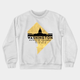 Washington District of Columbia Skyline Map Art Crewneck Sweatshirt